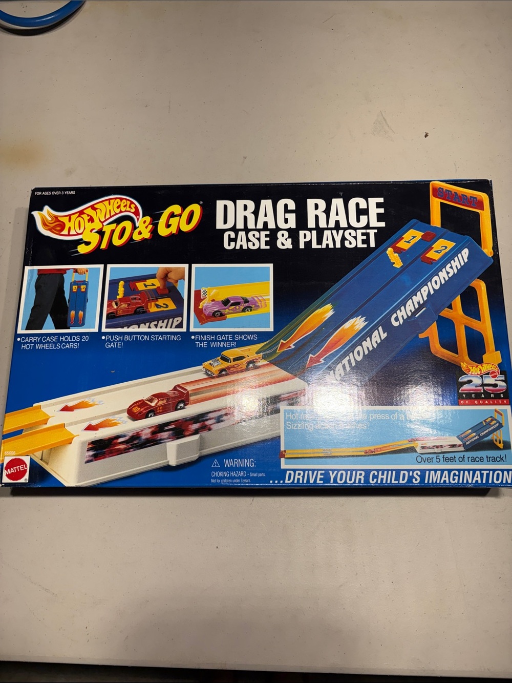 Vintage Hot Wheels Sto & Go Drag Race Case Playset NIB